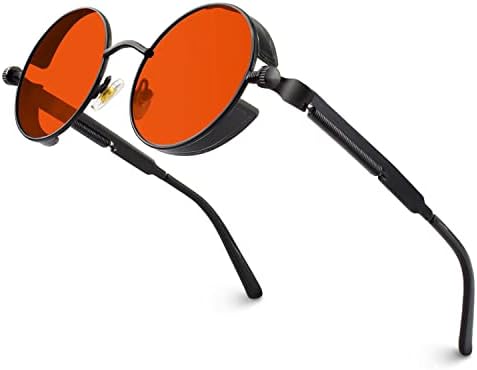 CGID Retro Sunglasses Mens Womens Round Steampunk Polarised Metal Circle Mens Shades E72