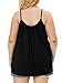 7th Element Plus Size Tank Tops for Womens Camisoles Cami Loose Fit Sleeveless Summer Dressy Shirts Blouse 2025 Summer(Black,3X)