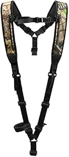 HUNTPAL Tree Camo Gun Sling Backpack Rifle Sling Hands-Free Double Shoulder Strap Without Any Hardware, Universal Adjustable Neoprene Backpack Connection Strap for Hunting Shooting Outdoors