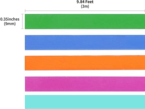 oddpod-5-PCS-Motex-Original-Embossing-Label-Maker-Tapes-Refill-for-DIY-Scrapbooking-Craft-9mm-x-3M-Pastel-Assorted