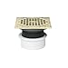 Oatey 72149 PVC Hub Base General Purpose Drain with 6-Inch BR Grate and Square Ring, 4-Inch