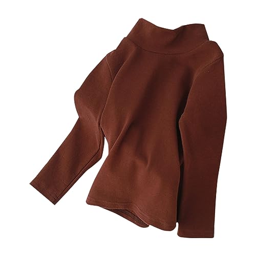 EnJoCho Girls Cute Tees Boys Girls Sweater Spring/Autumn High Neck Solid Long Sleeve Round Neck Tops Party Birthday