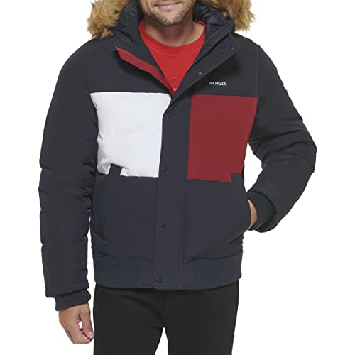 Image of Tommy Hilfiger Men's Arctic Cloth Quilted Snorkel Bomber Jacket (Standard and Big & Tall)