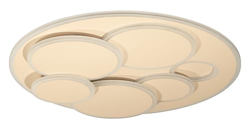 Fischer & Honsel Dots Plafonnier pour chambre d'amis 50 cm Couleur sable Métal Moderne LED 45 W Intérieur Intensité variable avec télécommande