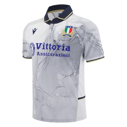 Maglia Partita Casa Esterno Replica Adulto Italia Rugby, grigio, XL