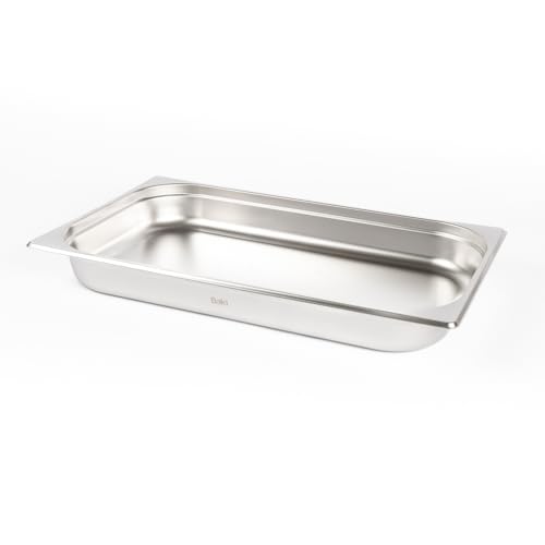 Baki Stainless Steel Gastronorm 530mm x 325mm Container 1/1 Food Pan 65, 100, 150 mm Deep with & Without Lid (65mm Deep)