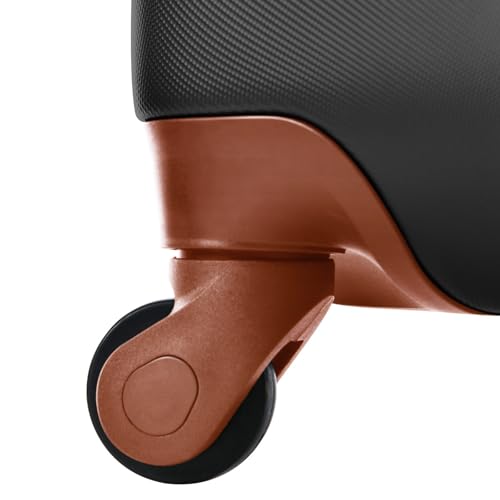 Durable 3-Piece ABS Hardshell Luggage Set - Lightweight Suitcase with Lock - 20'', 24'', 28'' (Black & Brown)4