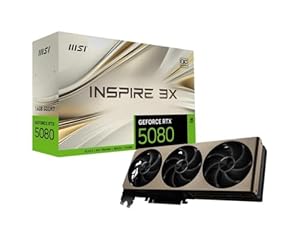 MSI GeForce RTX 5080 16G Inspire 3X OC — 16GB GDDR7 (30Gbps/256-bit), PCIe 5, Boost: 2640 MHz, HDMI 2.1b, DisplayPort 2.1b, DLSS 4