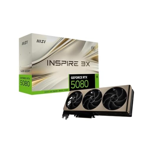 MSI GeForce RTX 5080 16G Inspire 3X OC — 16GB GDDR7 (30Gbps/256-bit), PCIe 5X 16, Boost: 2640 MHz, HDMI 2.1b, DisplayPort 2.1b