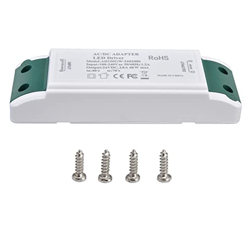Controlador LED 48W 24V DC 2A Transformador Adaptador de Alimentación para Oficina Doméstica AC100 240V Voltaje de corriente constante Conversión estable Brillo Protección de