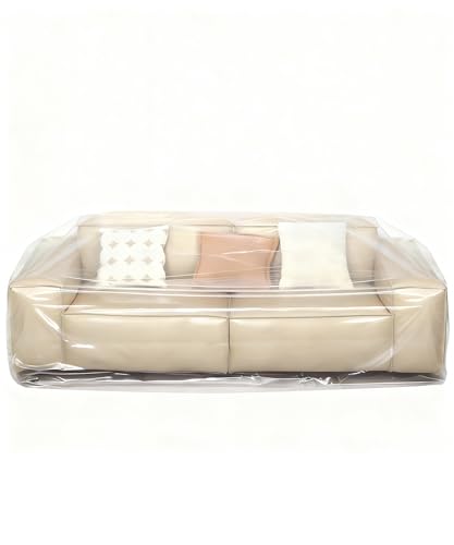 Magicheap Extra Thick 4mil Plastic Couch Cover Large Dust-Proof Sofa Cover for Sectional Couch Loveseat Furniture Waterproof Furniture Moving Bags for Moving Storage 84 H x 43 W x 84 D Clear