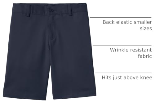 Image of Lands' End School Uniform Boys Plain Front Blend Chino Shorts