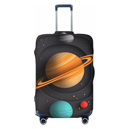 Solar System Paper Art Print Luggage Cover For Suitcase,Washable Elastic Travel Suitcase Protector With Zipper Closure And Bottom Buckle – Fits 18-32
