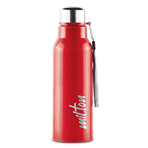 Milton Steel Fit 600 Insulated Stainless Steel Water Bottle, 1 Piece, 520 ml, Red | Easy Grip | Leak Proof | School | Office | Gym | Hiking | Treking | Travel Bottle