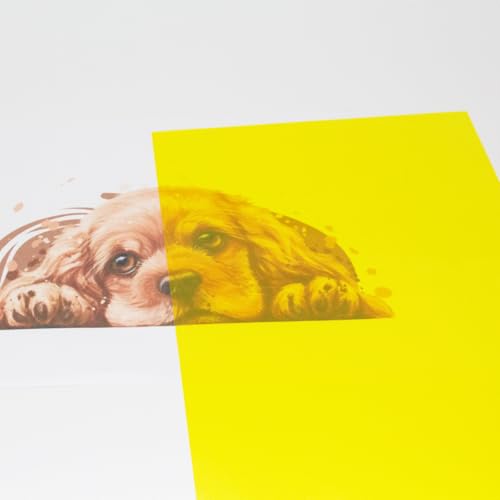 Image of A4 PVC Flexible Plastic Sheets, 10Pcs 0.3mm Thick A4 Size, Transparent DIY Crafts Film(Yellow)