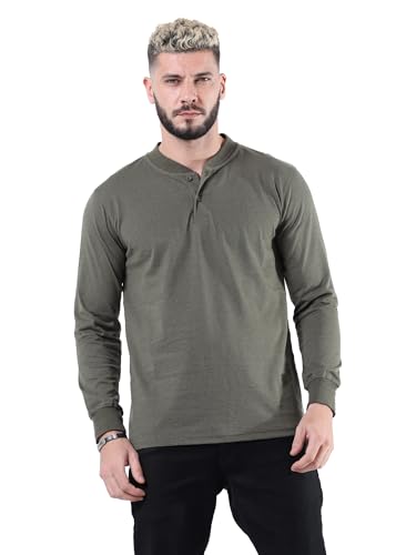Image of fanideaz Mens Premium High Neck Henley T Shirts for Men Branded Full Sleeve Shirt for Men in Pure Cotton Casual & Formal Wear