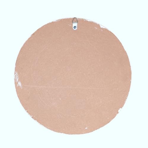 Image of Ethnics of Kutch Traditional Kutch Handicraft Mud-Mirrorwork Lippan Kam Wall Art (Water and Break Resistant) - Round (12 Inch Diameter) - (Yellow LKT-0281)