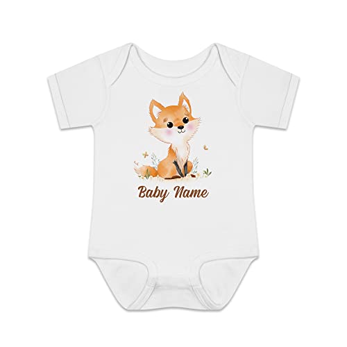 Personalized Fox Onesie – Custom Newborn Gift for Baby Boy