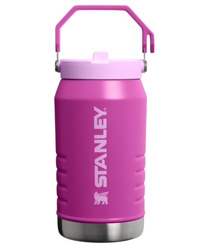Image of Stanley IceFlow 2.0 Flip Straw Jug with Handle 64 oz | Twist On Lid and Flip Up Straw | Leakproof for Travel and Sports | Insulated Stainless Steel | BPA-Free | Dark Blossom