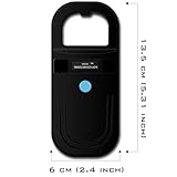 Smoostart Haustier Mikrochipscann, Tierchip Lesegerät Chipleser Hunde Chip Scanner Katze ISO11784/(85) FDX-B/EMID Mikrochip Lesegerät für Hunde/Katze 1000 Daten (SMOO01 Schwarz)