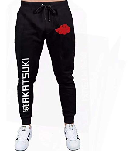 Calça Akatsuki Desenho Anime Abrigo Moletom Novo Calça (GG, PRETO)