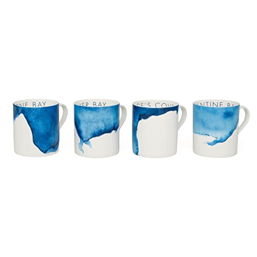 Rick Stein Coves of Cornwall, 4 Piece Bone China Mug Set