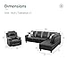 SIENWIEY Leather Sectional Couch with Recliner for Living Room Set, Black Sectional Sofa and Chaise with Single Reclining Sofa Chair 3 Piece/Two Pillows/Faux Leather/Facing Right Chaise