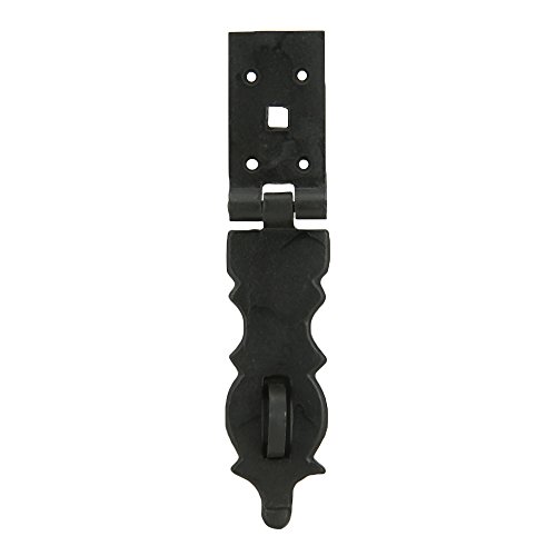 [Set of 4] 8.5 Inch Heavy Duty Door Hasp Latch, Cast Iron Padlock Hasp with Black Powder Coat Finish, Door Clasp Hasp Lock Latch for Barn Door, Trunk, Cabinets - Thumbnail 6