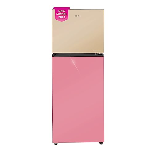 Haier 328 L 3 Star Frost Free Triple Inverter Double Door Top Mount Refrigerator(2023 Model, HRF-3783CPG-P, Cream Pink Glass, Convertible,Vogue Series)
