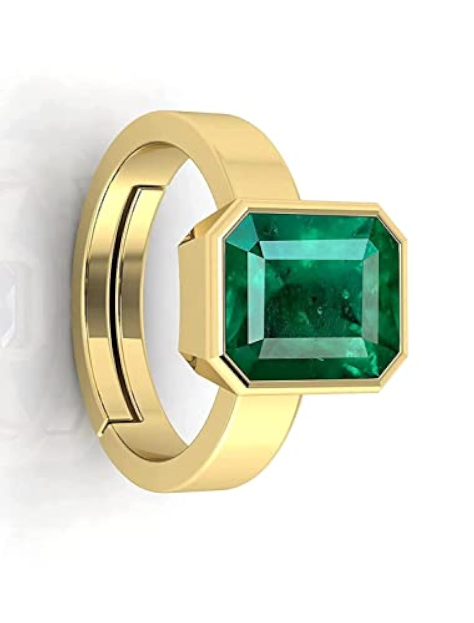 12.00 Ratti Certified Emerald Gold Plated Adjustable Ring