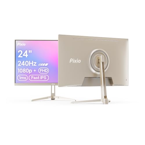 Image of Pixio PX249 Wave Champagne Gold 24 inch 240Hz Refresh Rate FHD 1080p Resolution Fast IPS Panel 1ms GTG Response Time Built-in Speakers Gaming Monitor with Adaptive Sync