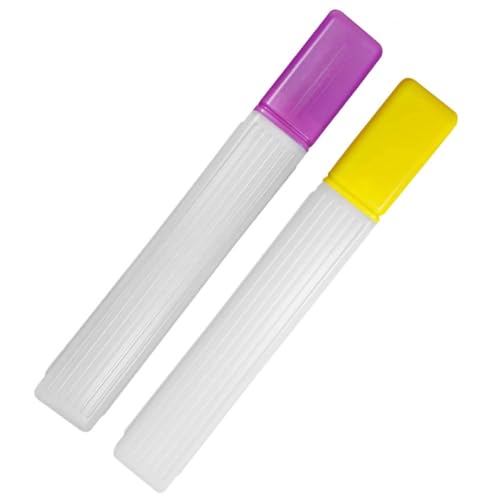 2 Pieces Knitting Needle Storage Box Tube Case Container Plastic Knitting Pins Storage Box Tube Case Container Sewing Needle Pin Storage Box Tube Case Container(Purple and Yellow, 41cm)