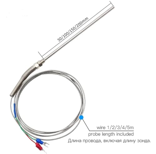Termopar tipo J M8 sonda 50mm cable 2 metros sensor de temperatura industrial 400 grados 2