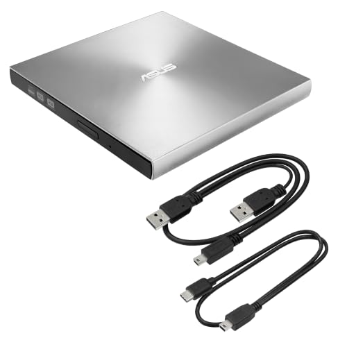 Image of ASUS SDRW-08U9M-U /SIL 13mm External DVD Writer, Compatible with USB 2.0 and Type-C for both Mac /PC