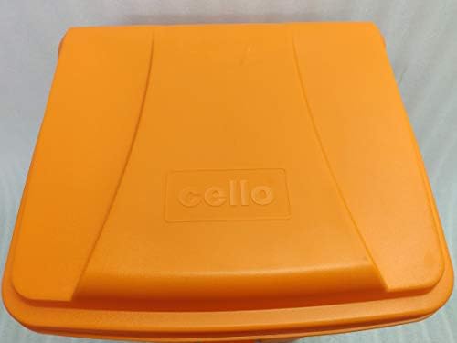 Image of Cello Strong Plastic Step-On Pedal Garbage Dustbin 60 Ltr (Orange & Orange) Combo