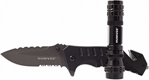 Humvee HMV-KC-ER4 Emergency Rescue and LED Combo Knife with Belt Cutter, Glass Breaker and LED Light