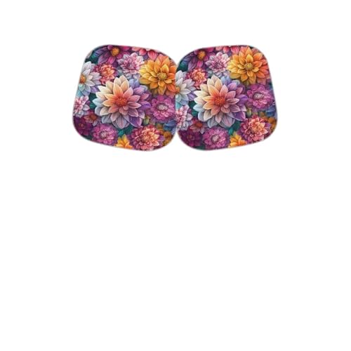 Image of Pink Dahlia Car Windshield Sun Shade Foldable 2-Piece Car Windshield Sunshades Window Shades Cover Sun Visor Shield for Most Sedan Truck SUV Auto Interior Protector