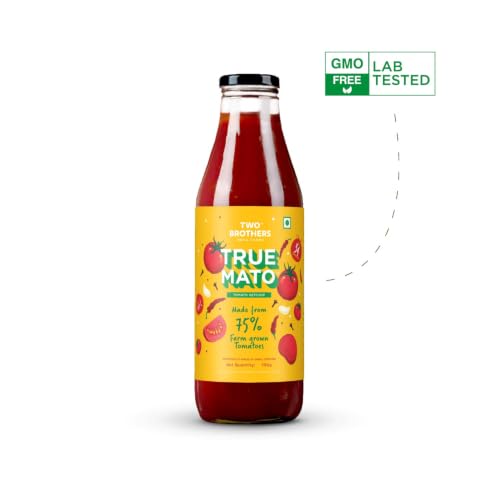 Image of Two Brothers Truemato Ketchup - Spicy Tomato Ketchup 1 KG | Naturally Made with 75% Fresh Tomatoes | No Refined Sugar | Upgraded