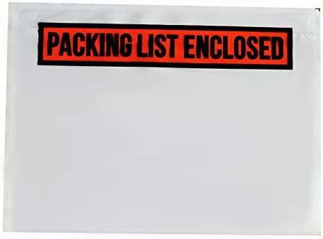 100 PCS 7.5"X 5.5" Clear Self-Adhesive Packing List Envelopes - Plastic