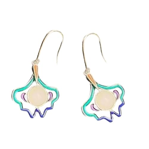 豪華な翡翠グリーンビーズタッセル耳のジュエリーシルバートーン合金建設中国スタイルの機会のためのロングタッセルイヤリング結婚式用