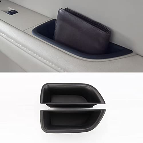 TENWIND For Volvo XC70 V70 S80 Car Front Door Handle Storage Box Tray Auto Interior Organizer Accessories(Black)