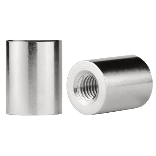 Image of Lamp Finials 2-Pack (Silver Cylinder, 5 /8 inch Tall), Secure Lampshade to Table /Floor Lamps, Decorative Matching Solid Metal Replacement Finial Set, 1 /4-27 IPS Pipe Compatible, American Small Business