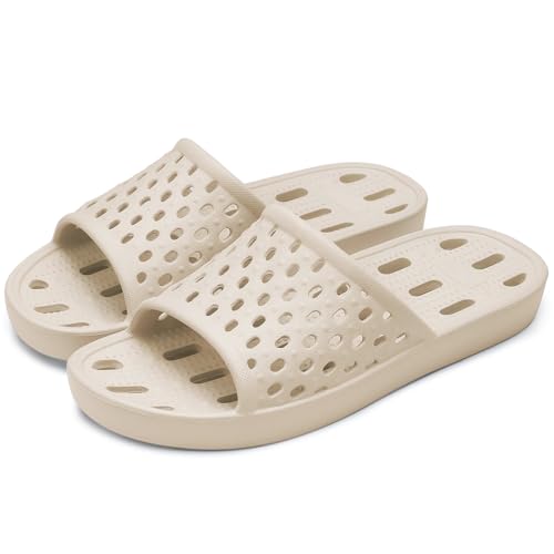 Image of Litfun Shower Shoes for Women Non-Slip Quick Dry Shower Slippers Lightweight Pool Sandals with Drain Holes for College Dorm, Beach, Bathroom & Gym