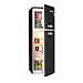 Klarstein Audrey - Nevera pequeña con congelador, Mini frigorífico combi, Look retro, Congelador 39L, Refrigerador 97L, Pies regulables, Frío regulable, Cajón verduras, Estantes de vidrio, Negro