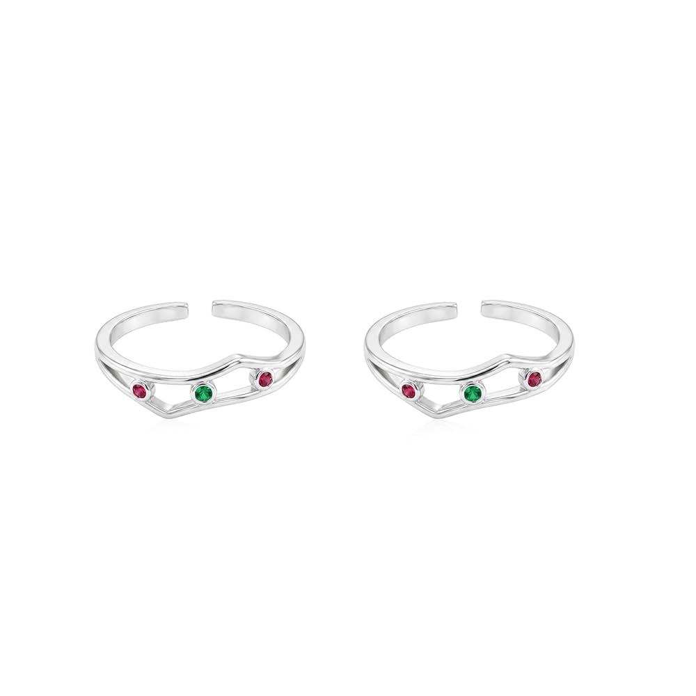 Pure 925 Silver Open Wave Toe Rings for Women-picture-49