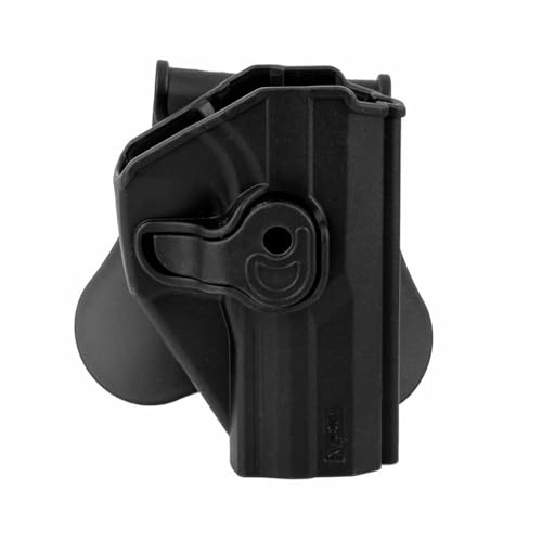 Funda Táctica o pistolera para Airsoft Amomax para HK USP y USP Compact, Polímero Negro, Rotación 360°, Compatible MOLLE
