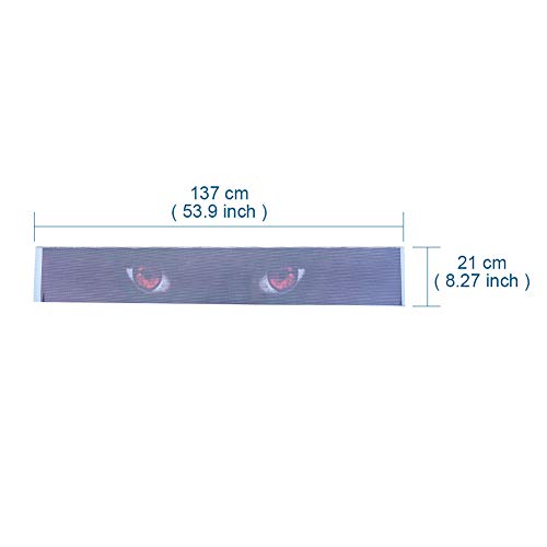 Front Windshield Decal Vinyl Sticker Strip Windshield Shade Sun Visor Tint 53.9'' X 8.27'', Red Eyes #TOP1