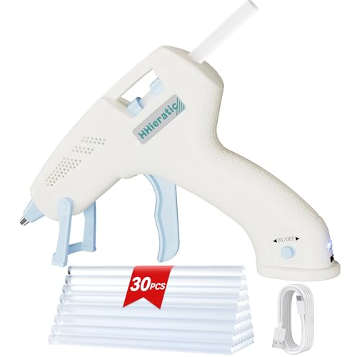 Cordless Mini Hot Glue Gun with 30 Sticks,Glue Gun Kit with Type-C Charge,Fast Preheating 20W Hot...