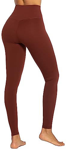Sunzel Workout Leggings For Women, Squat Proof High Waisted Yoga Pants 4 Way Stretch, Buttery Soft 28" Inseam Wine Red Small #TOP1