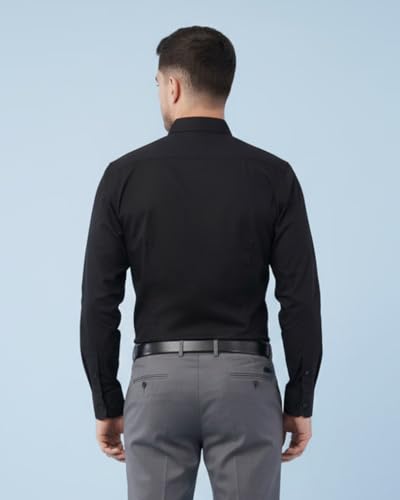Image of SaintX Men's Formal Shirt with Pocket | Oxford Weave Cotton Rich Premium Fabric | Smart Fit | Full Sleeve | Everyday Summer Essential | Available in Plus Sizes